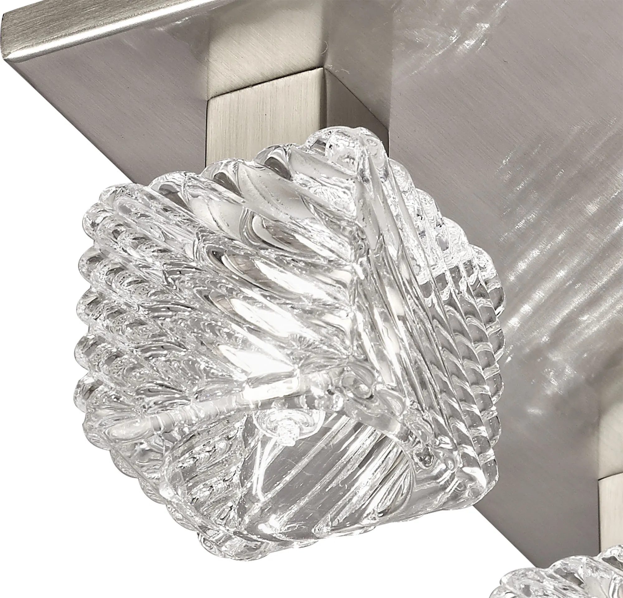 Accor Glass Square Ceiling Flush 5 Light Satin Nickel D0163  Deco Accor
